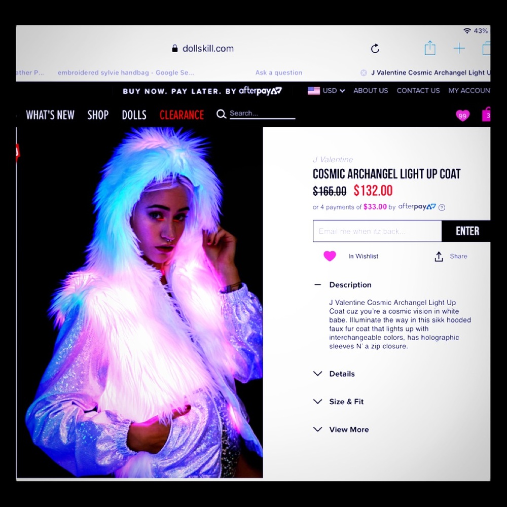 J. Valentine holographic jacket.